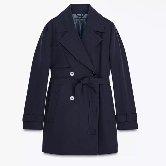 Zara belted Navy trench coat